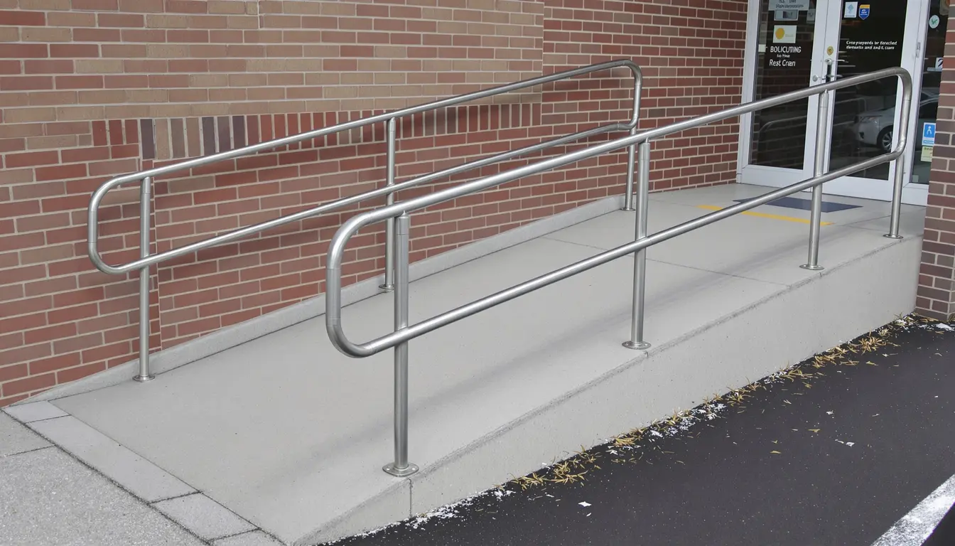ADA-compliant concrete ramp installation at a commercial property in Kansas City